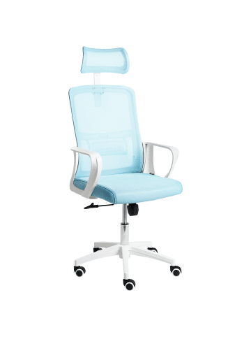 Beliani Bürostuhl MONARCH in Blau/Weiß - (W) 46 x (H) 110 x (L) 62 cm