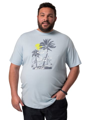 Men Plus Kurzarm T-Shirt in eisblau