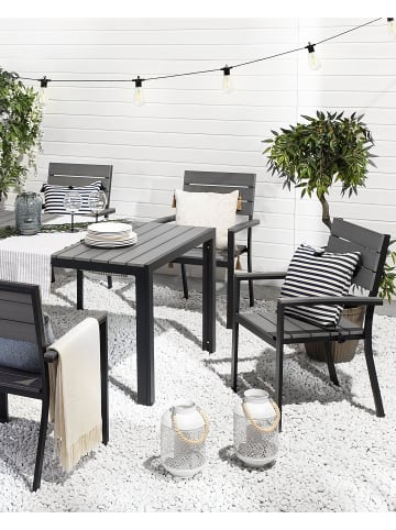 Beliani 6er-Set Esszimmerstuhl COMO in Grau/Schwarz