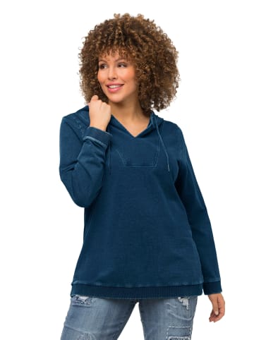 Ulla Popken Sweatshirt in mattes jeansblau