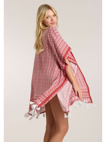 Olympia Bluse in weiss/rot