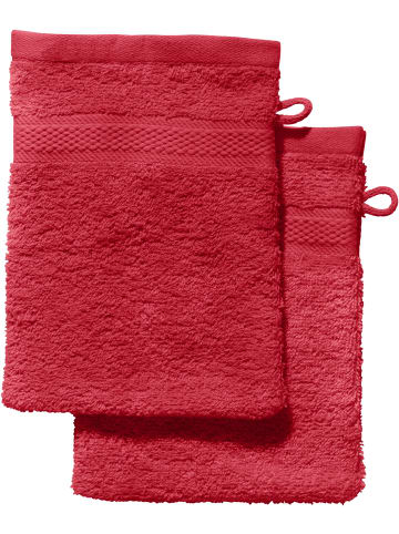 REDBEST Frottier Waschhandschuh 2er-Pack Chicago in rot