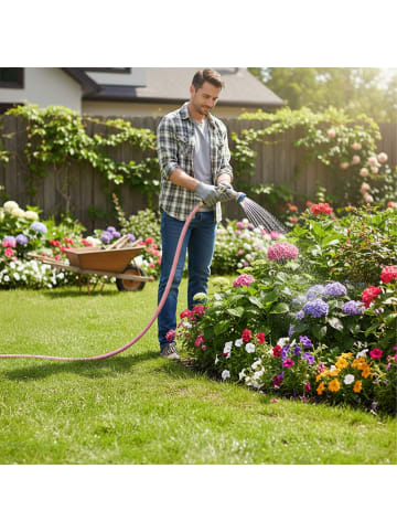 relaxdays Gartenschlauch in Rosa - 50 m