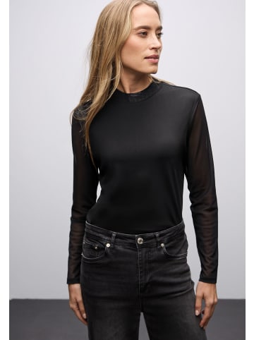 Street One Mesh Turtleneck Shirt in Black