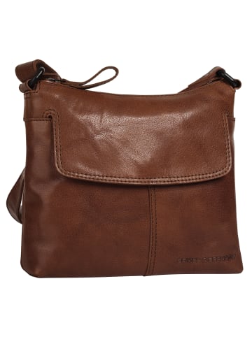 SPIKES & SPARROW Umhängetasche echt Leder in cognac