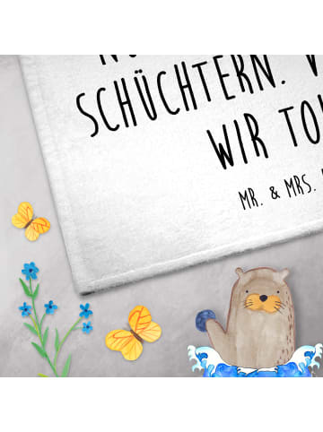 Mr. & Mrs. Panda Handtuch Einhorn Party mit Spruch in Weiß
