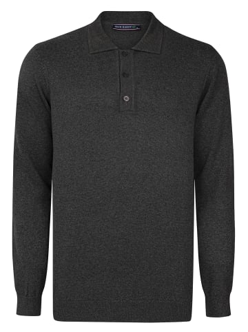 Felix Hardy Polo Kragen Langarm Pullover in Anthrazit