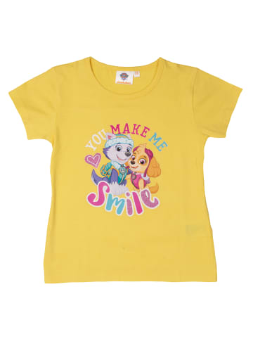 Paw Patrol Paw Patrol T-Shirt Skye und Everest - You make me smile mit Glitterprint in gelb