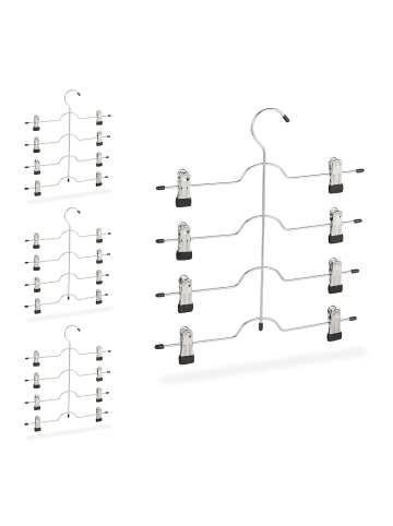 relaxdays 4x Mehrfachbügel in Silber