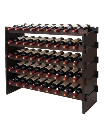relaxdays Weinregal in Braun - (B)85 x (H)68 x (T)25,5 cm