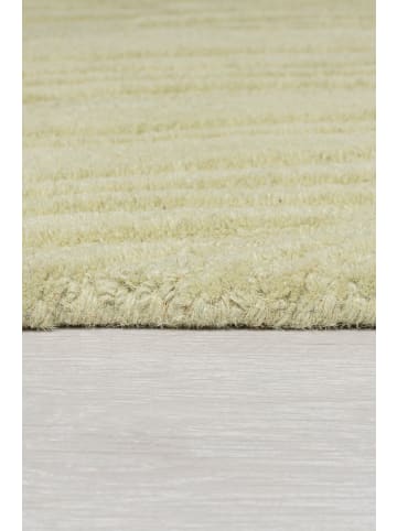 KADIMA DESIGN Handgetufteter Teppich aus 100% Wolle in beruhigenden Farben in Grün-Beige