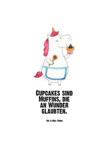 Mr. & Mrs. Panda Trinkflasche Einhorn Küche mit Spruch in Weiß