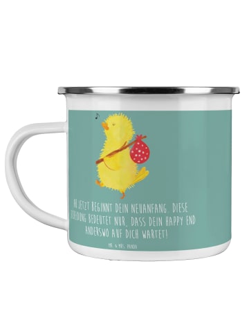 Mr. & Mrs. Panda Camping Emaille Tasse Neuanfang Scheidung mit S... in Meeresbrise