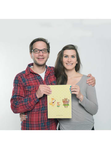 Mr. & Mrs. Panda Poster Waldtiere Aloha ohne Spruch in Gelb Pastell