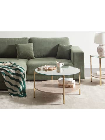 Beliani Couchtisch LOVELL in Gold/Braun - (W) 80 x (H) 45 x (L) 80 cm