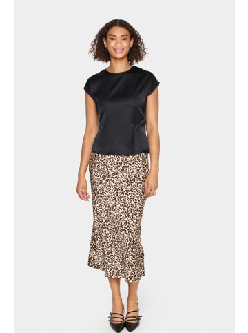 SAINT TROPEZ Kurzarm-Bluse ZoviSZ Gerade Passform in Black