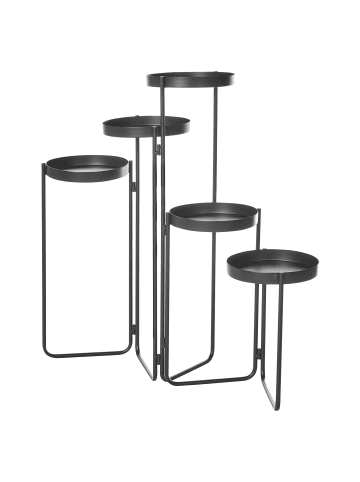 Beliani Outdoor Blumentopf NANTEN in Schwarz - (W) 80 x (H) 70 x (L) 20 cm