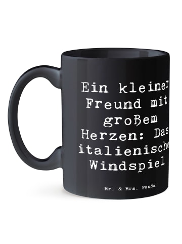 Mr. & Mrs. Panda Tasse Spruch Italienisches Windspiel mit Spruch in Schwarz