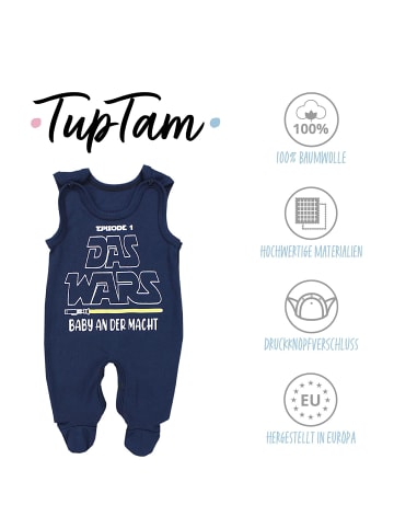 TupTam Unisex Baby Strampler mit Spruch in dunkelblau