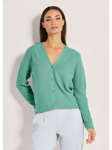 MADELEINE Strickjacke mit V-Ausschnitt in pfefferminz