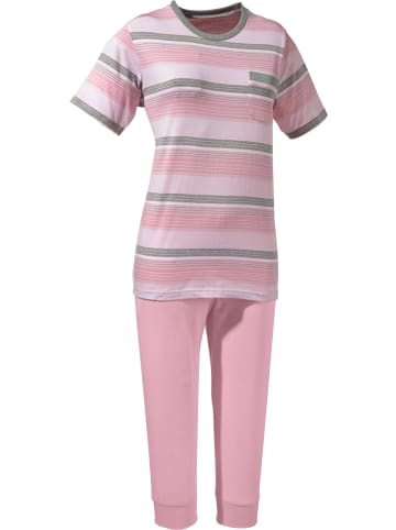 REDBEST Single-Jersey Schlafanzug in rosé/grau