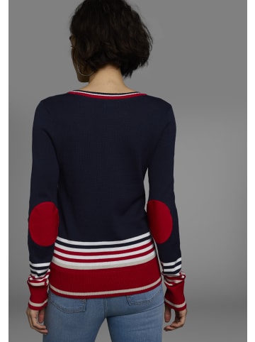 Kangaroos V-Ausschnitt-Pullover in marine-rot