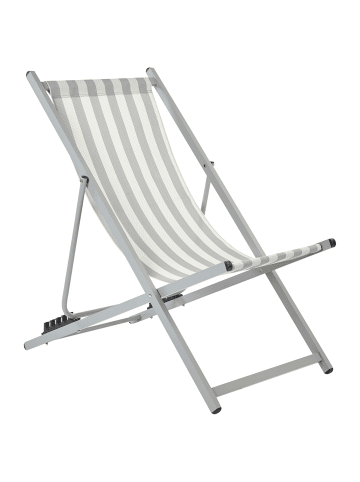 Beliani Gartenliege LOCRI II in Weiß/Grau - (W) 60 x (H) 79 x (L) 95 cm