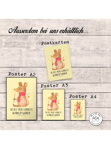 Mr. & Mrs. Panda Bild Maus Weihnachten mit Spruch in Gelb Pastell