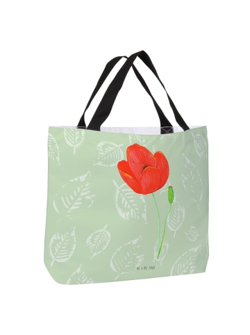 Mr. & Mrs. Panda Reisetasche Blume Mohnblume ohne Spruch in Blattgrün