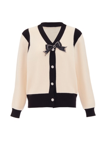 CHANI Strickjacke in Wollweiss Schwarz