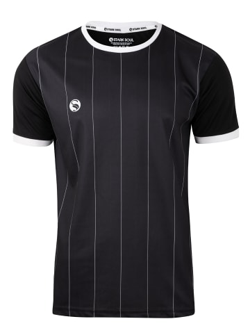 Stark Soul® Kurzarm Sportshirt Pinstripes in schwarz-weiss