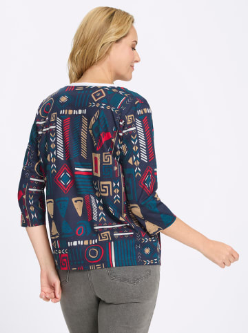 Sieh an! Shirtjacke in marine-topas-bedruckt