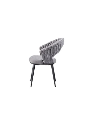 COFI 1453 Wave Esszimmerstuhl im 2er Set Moderner Stuhl mit geflochtenem Design in Grau