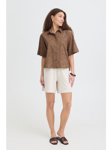 Fransa Kurzarm-Bluse FREMMY Box fit in WHISPER WHITE EMBROIDERY