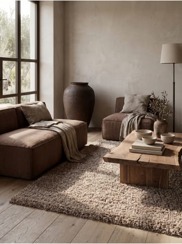 KADIMA DESIGN Teppich Hochflor Shaggy Waschbar Einfarbig RHEIN Strapazierfähig in Beige