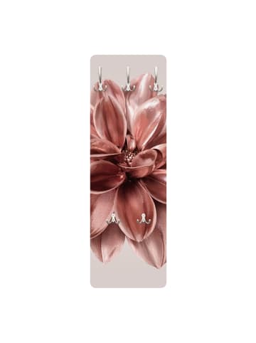 WALLART Garderobe - Rosegoldene Dahlie in Metallic in Rosa