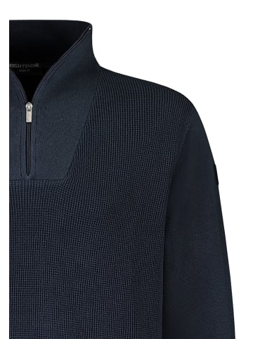 Eight2Nine Pullover mit halbem Reißverschluss und Logo-Detail in Blau-3