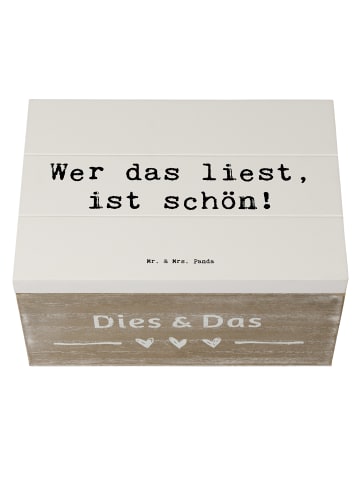 Mr. & Mrs. Panda Holzkiste Spruch Freude Schön mit Spruch in Weiß