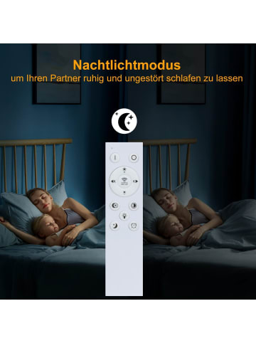 ZMH LED Deckenleuchte in Weiß Dimmbar 48W Wohnzimmerlampe aus Metall Modern L 48cm