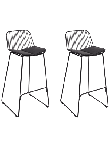 Beliani 2-tlg Barhocker PENSACOLA in Schwarz
