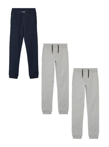 name it Basic Jogginghose 3-er Stück Set Sweatpants NKMSWEAT in Grau-Blau