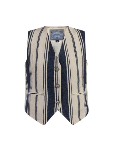 DreiMaster Vintage Damen Weste in Dunkelmarine Wollweisser Streifen