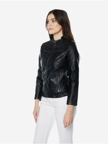 KOROSHI Bestickte kunstlederjacke fÃ¼r damen in Schwarz