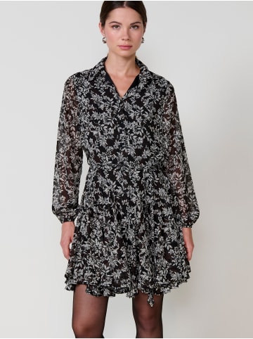 KOROSHI Kurzes Mini-Hemdkleid mit langen Ärmeln in SCHWARZ