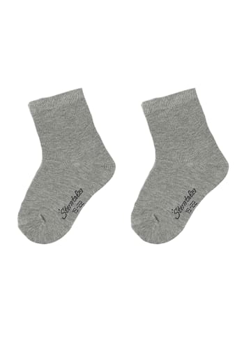 Sterntaler Socken 2er-Pack uni in silber mel.