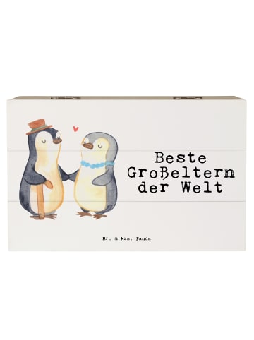 Mr. & Mrs. Panda Holzkiste Pinguin Beste Großeltern der Welt mit... in Weiß