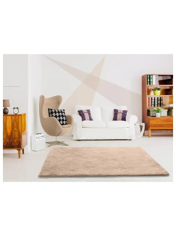 Atticgo Waschbarer Hochflor-Teppich ALPACA in beige