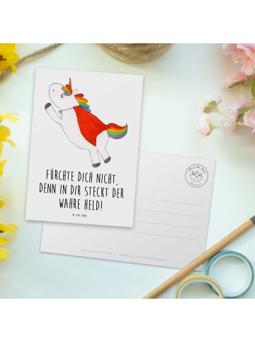 Mr. & Mrs. Panda Postkarte Ängste vor Monstern besiegen mit Spruch in Weiß