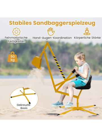 COSTWAY Sitzbagger 360° drehbar in Gelb