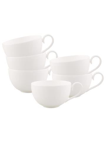 Villeroy & Boch 6er Set Café au lait Tasse Royal in Weiß 370 ml in weiß